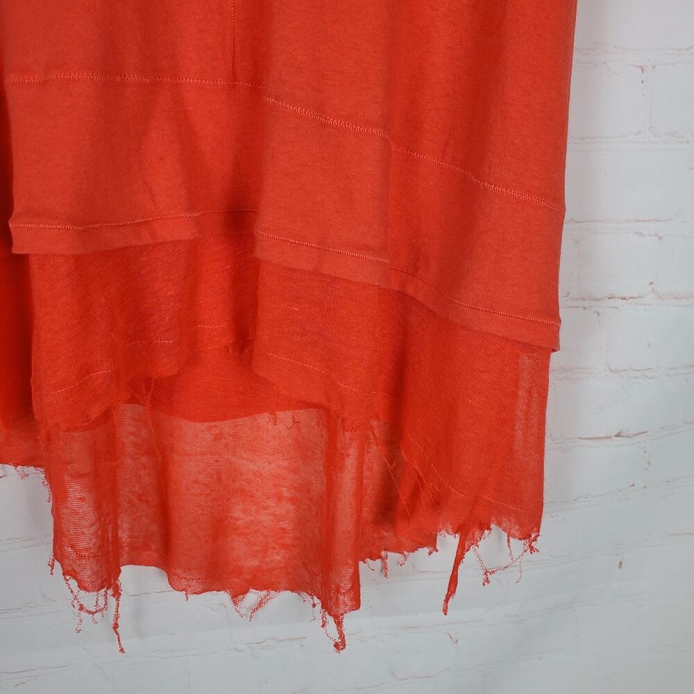 Free People Coral Peachy Oversized Cotton Layered Tank XS S M L Sleeveless Top - Picture 7 of 14
